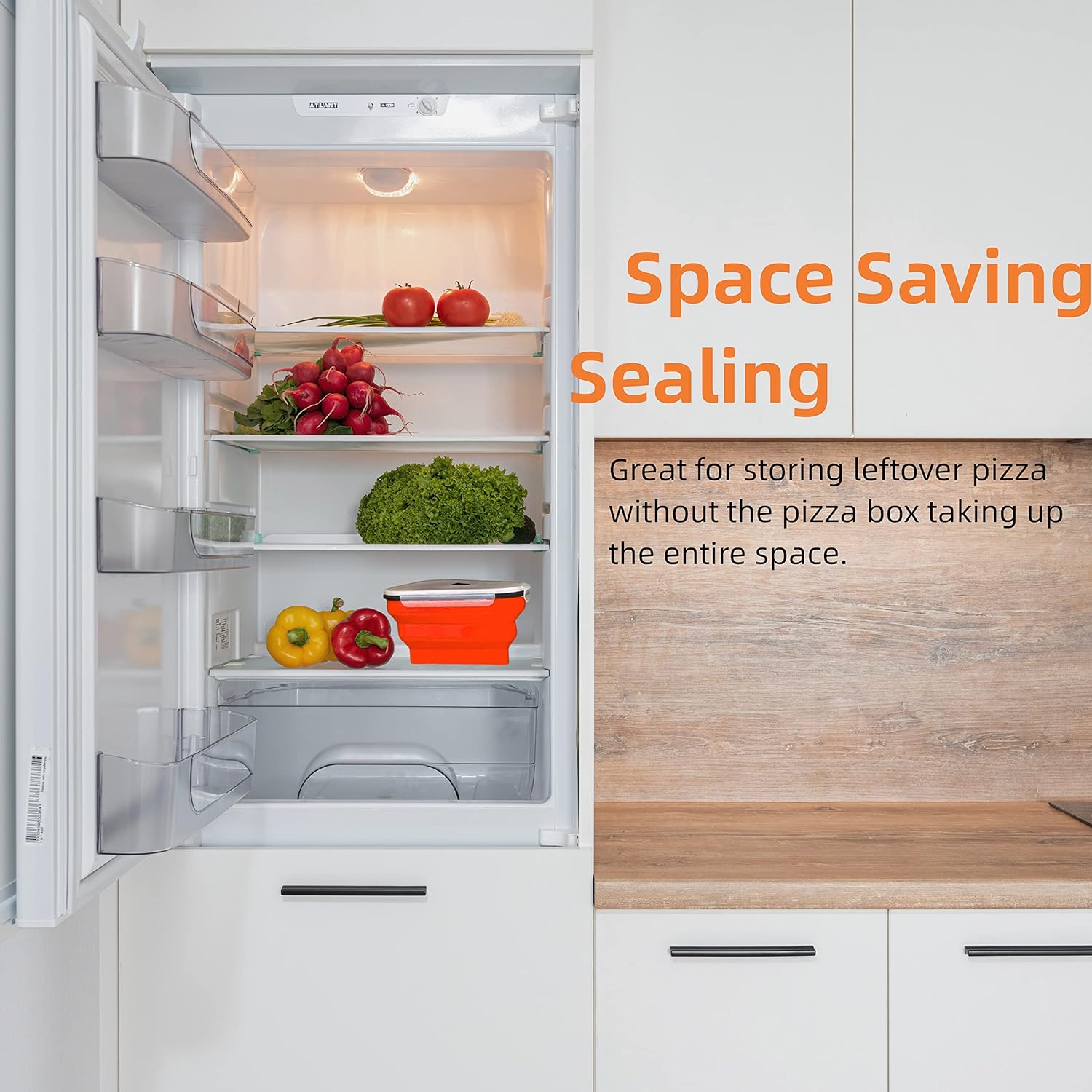 10026 Reusable Pizza Storage Containers with 5 Microwavable Serving Trays, Silicone Container Expandable & Adjustable for Packing Pizza at home / outdoor 10026 Reusable Pizza Storage Containers with 5 Microwavable Serving Trays, Silicone Container Expandable & Adjustable for Packing Pizza at home / outdoor